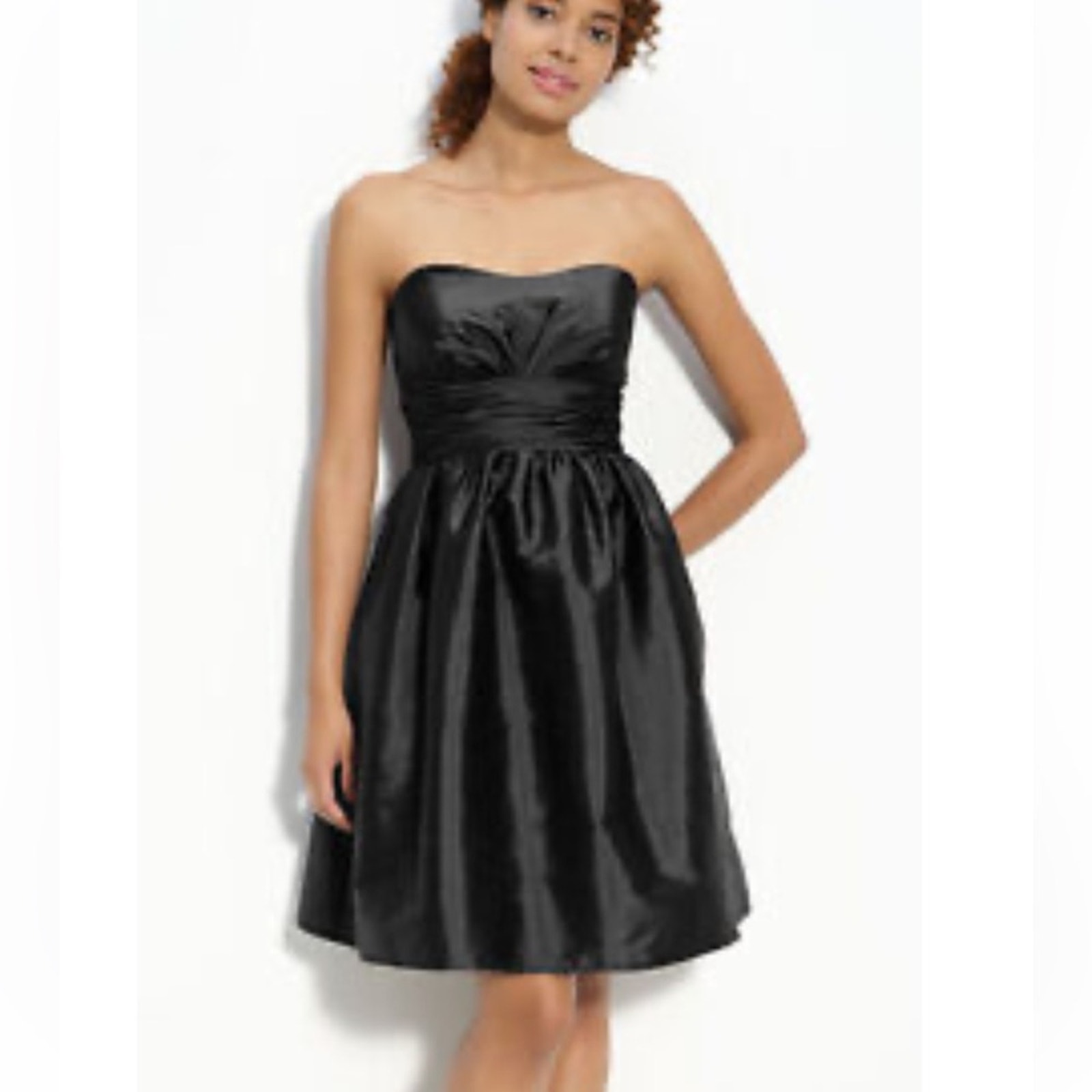 Eliza J New York Black Satin Ruched Sweetheart Cocktail Prom Dress Women Size 4